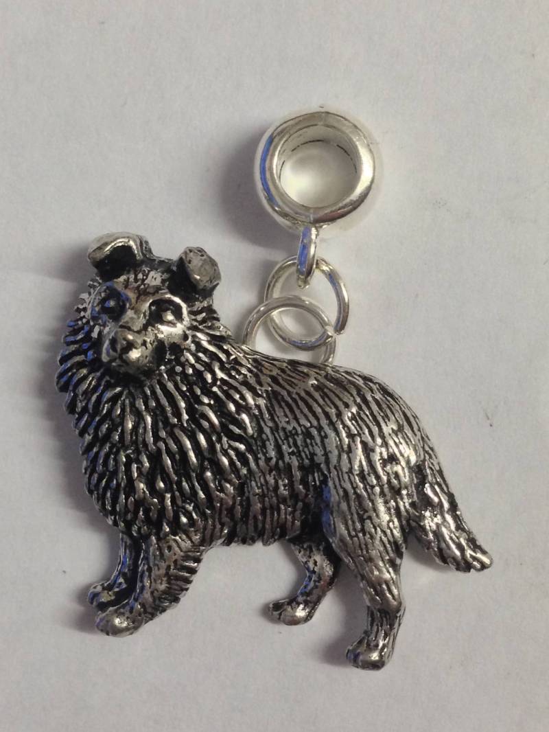 Sheltie D10 Charm Mit 5 Mm Öse Passend Für Armreif, Pandora, Ketten Chrom-Gold Oder Zinn-Finish Erhältlich von ModernPewterAndGifts