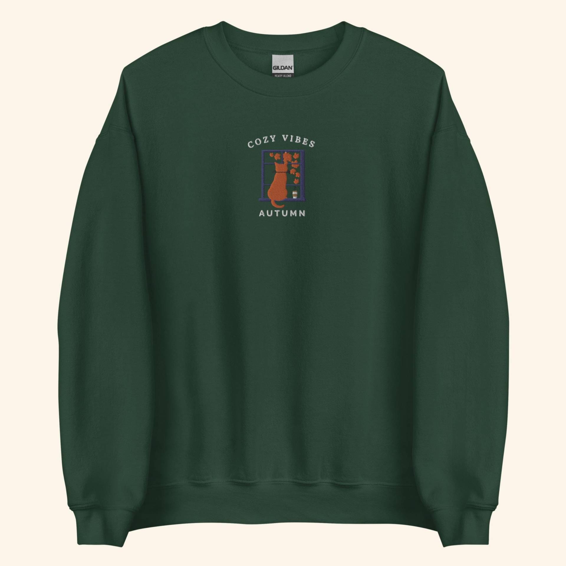 Orange Katze Gesticktes Sweatshirt Geschenk, Gestickter Handgemachter Netter Unisex Rundhalsausschnitt Langarmpullover - Mehrere Farben Orange Katze Gesticktes Sweatshirt Geschenk, Gestickter Handgemachter Netter Unisex Rundhalsausschnitt Langarmpullover - Mehrere Farben von ModernTrace
