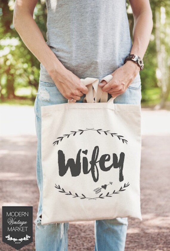 Wifey Tote Bag Brautpartygeschenk, Hochzeitstasche Wifey Tote Bag Brautpartygeschenk, Hochzeitstasche von ModernVintageMarket