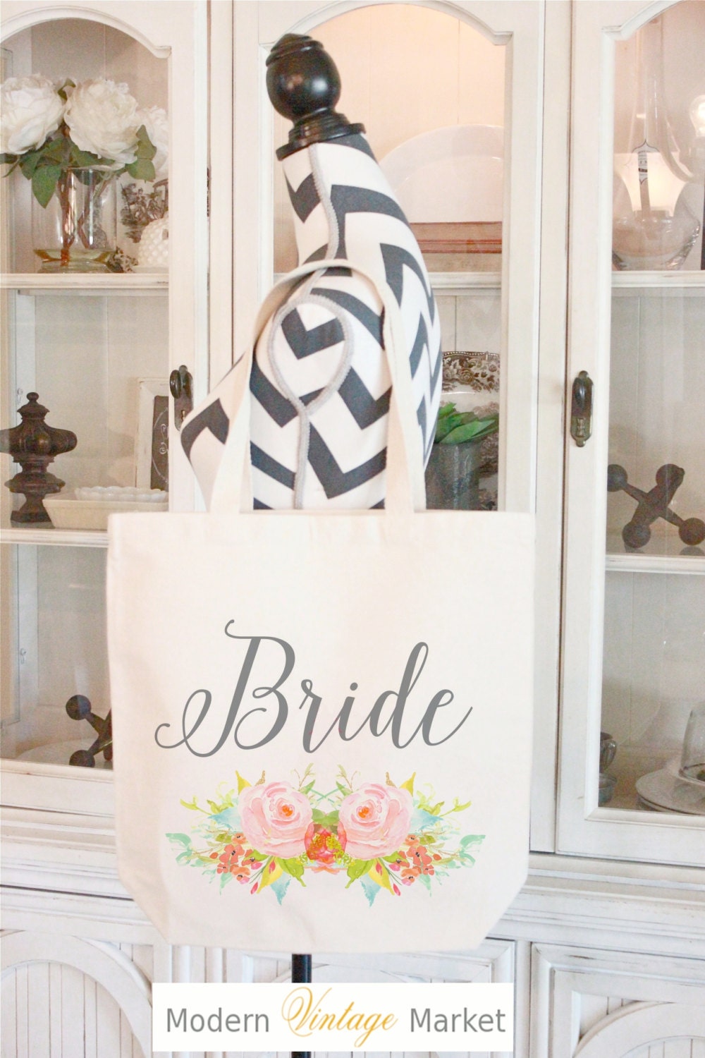 Hochzeitseinkaufstasche - Braut Accessoire Mit Blumenmuster Hochzeitseinkaufstasche - Braut Accessoire Mit Blumenmuster von ModernVintageMarket