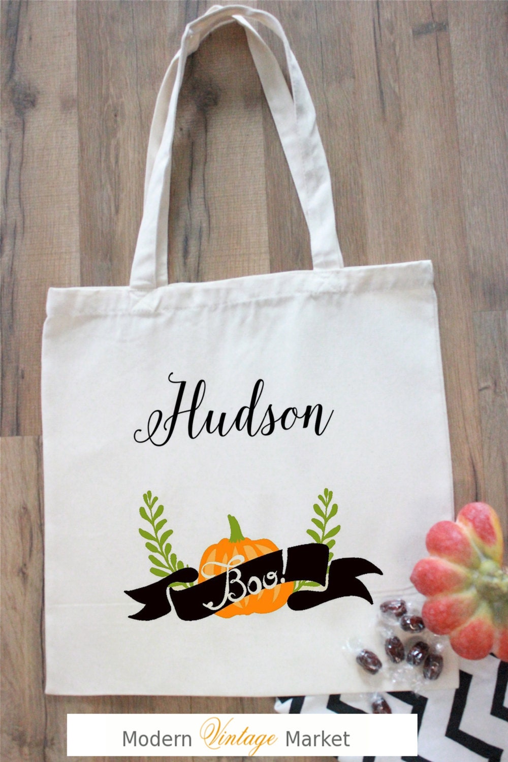 Personalisierte Halloween Einkaufstasche Baumwolltasche Süßes Oder Saures Personalisierte Halloween Einkaufstasche Baumwolltasche Süßes Oder Saures von ModernVintageMarket