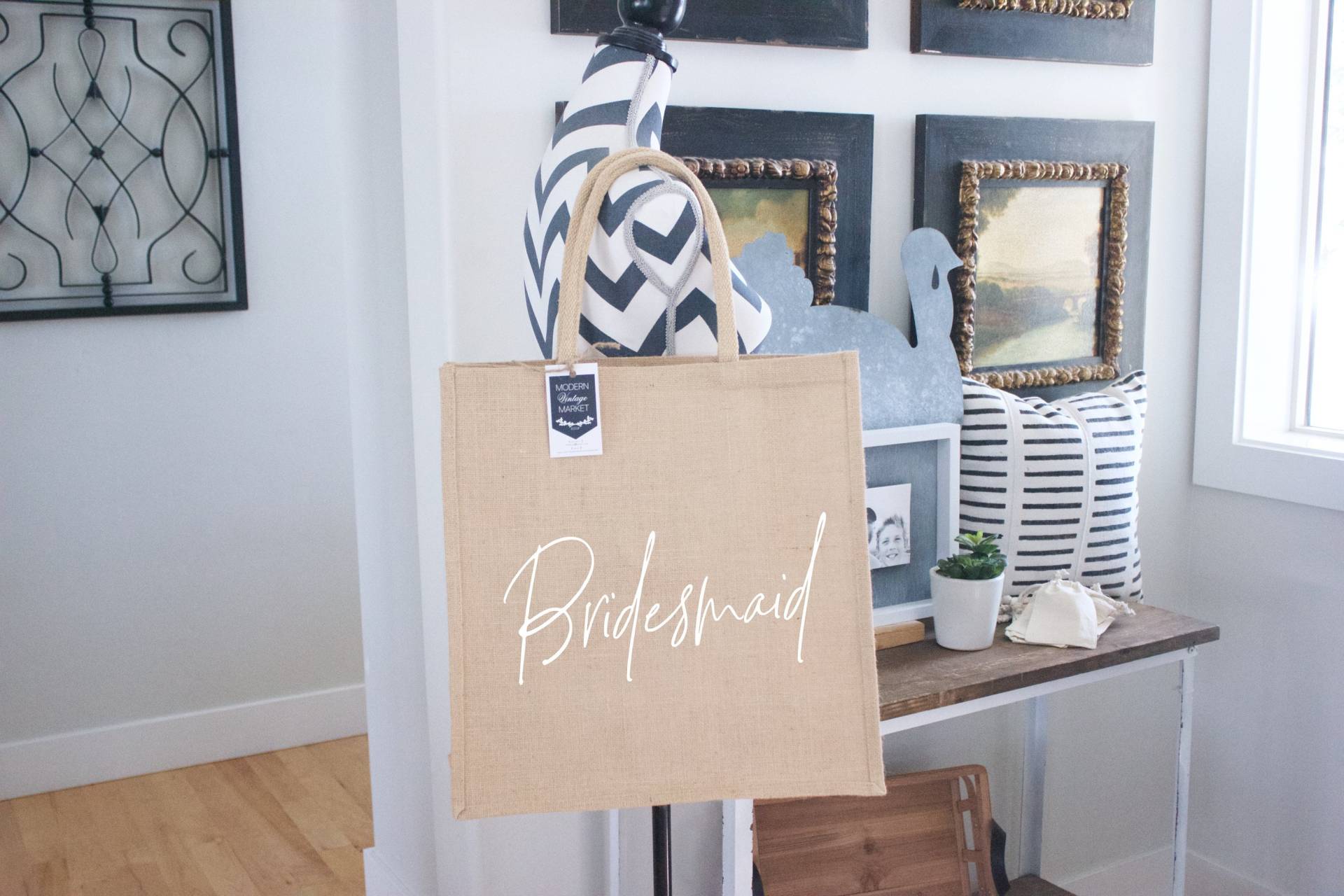 Personalisierte Jutebeutel Brautjungfer Strandtasche, Brautpartygeschenk Personalisierte Jutebeutel Brautjungfer Strandtasche, Brautpartygeschenk von ModernVintageMarket
