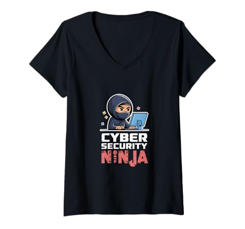Damen Cyber Security Ninja Kreative Grafik T-Shirt mit V-Ausschnitt Damen Cyber Security Ninja Kreative Grafik T-Shirt mit V-Ausschnitt von Moderne Cyber Sicherheit Ninja Design