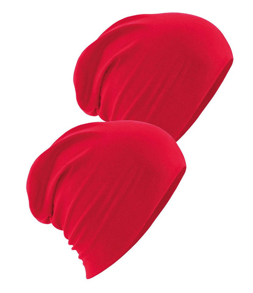 Beechfield® Beanie Cotton Slouch Beanie Hemsedal (Spar Set, 2er Pack) Leichte Beanie Mütze von Beechfield®