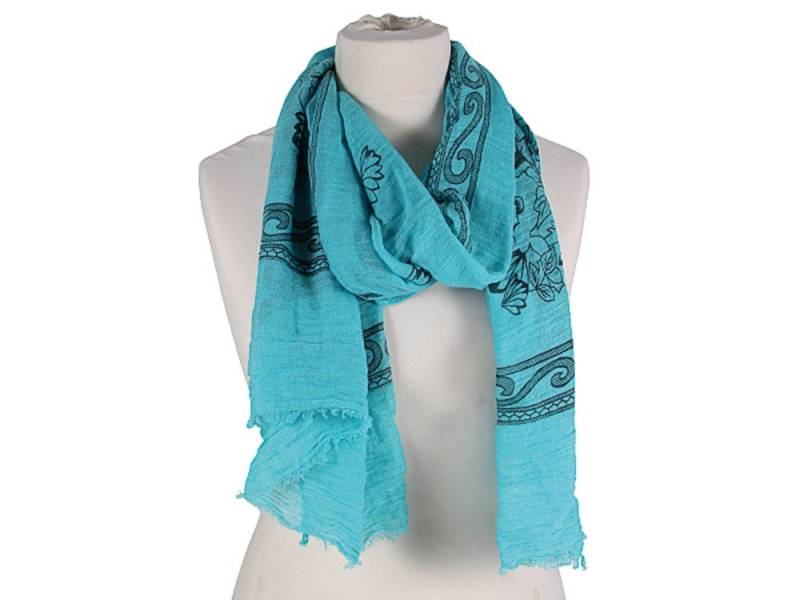 Modescout Stadler Modeschal Damen Loop Scarf Schal Blumen Ornamente, Baumwolle und Viskose, Soft Touch von Modescout Stadler