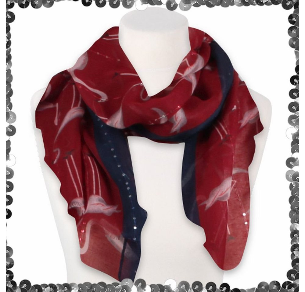 Modescout Stadler Modeschal Damen Schal mit Pailletten Flamingos Modeschal Frühjahr Sommer, Modisch Soft Touch von Modescout Stadler
