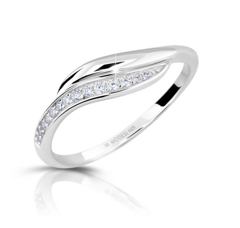 Modesi Fingerring Eleganter Silberring mit Zirkonen M00210 - Kreislauf: 59 mm von Modesi