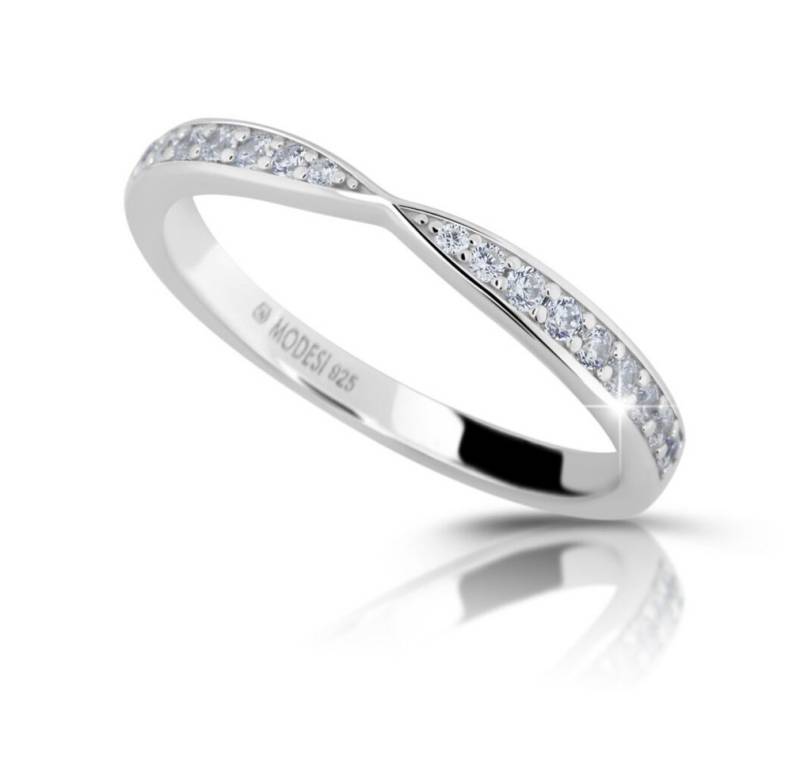 Modesi Fingerring Glitzernder Silberring mit Zirkonen M01111 - Kreislauf: 54 mm von Modesi