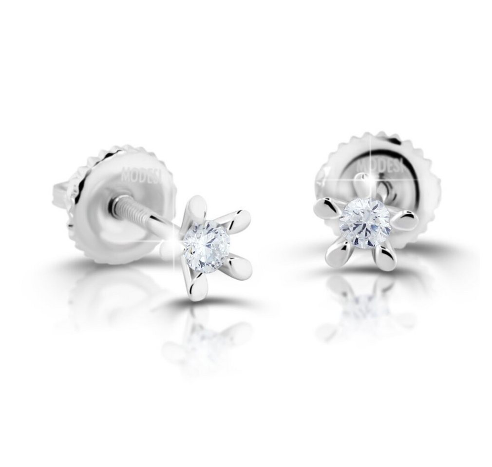 Modesi Fingerring Minimalistische Silberohrringe mit Zirkonen M00923 von Modesi