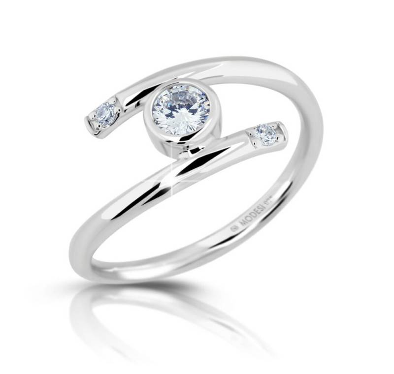 Modesi Fingerring Schöner Silberring mit Zirkonen M01017 - Kreislauf: 54 mm von Modesi