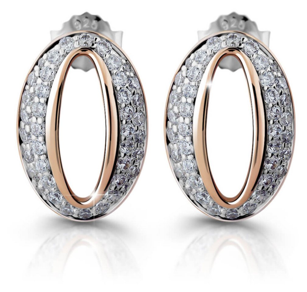 Modesi Ohrring-Set Elegant bronze and silver earrings with cubic zirconia M25007 von Modesi