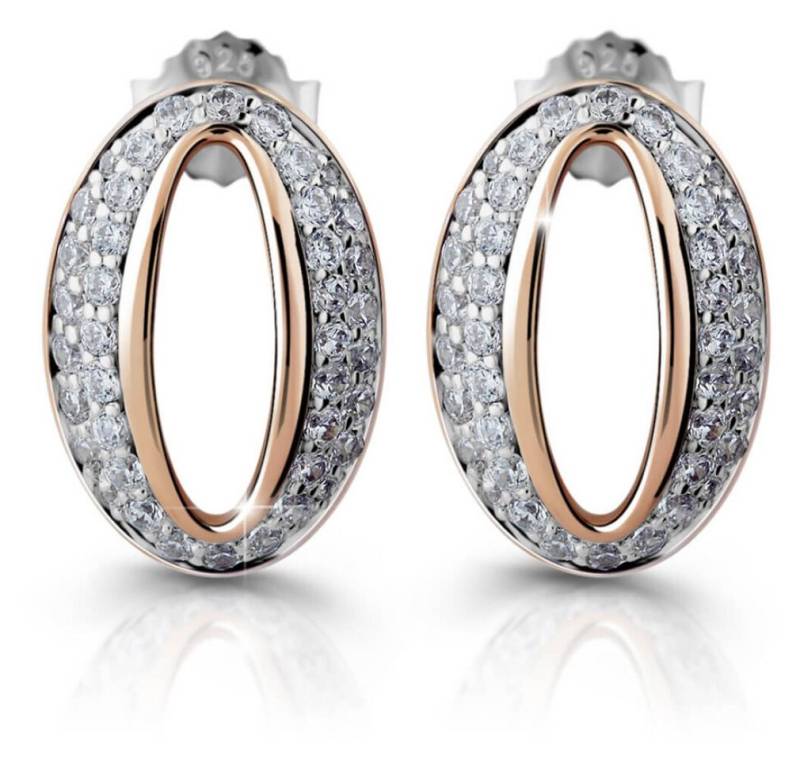 Modesi Ohrring-Set Elegant bronze and silver earrings with cubic zirconia M25007 von Modesi