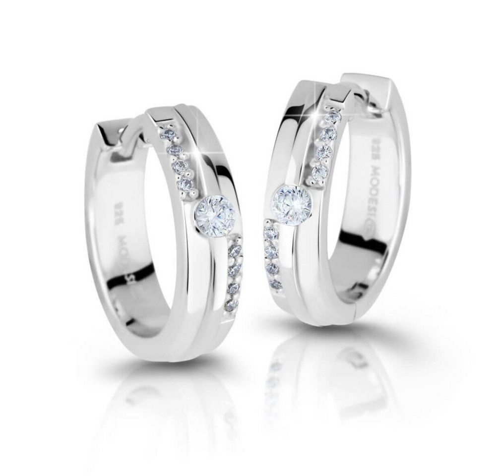 Modesi Ohrring-Set Glittering silver earrings with zircons M26021 von Modesi