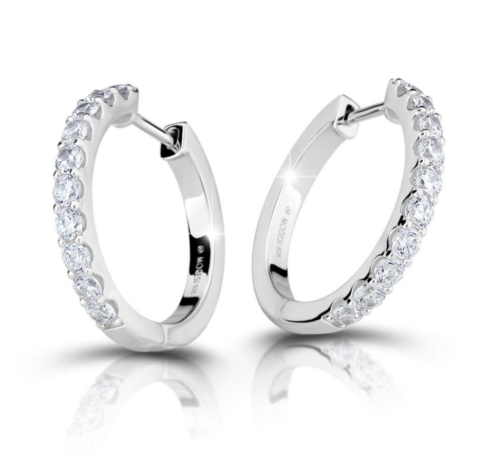 Modesi Ohrring-Set Glittering silver round earrings with zircons M23081 von Modesi