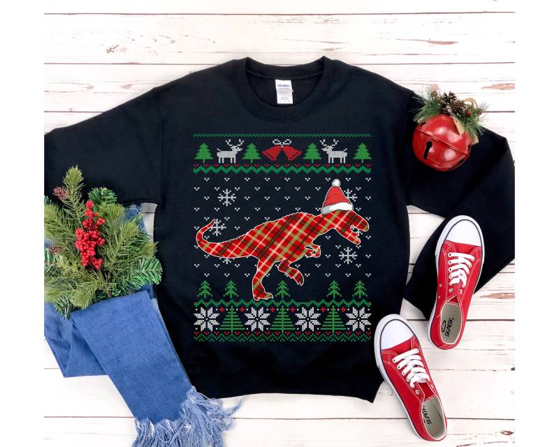 Dinosaurier Weihnachten Shirt, T-Rex Dino-Liebhaber Geschenk, Hässliche Pullover, Urlaub Party Unisex Heavy Blend Rundhals-Sweatshirt Dinosaurier Weihnachten Shirt, T-Rex Dino-Liebhaber Geschenk, Hässliche Pullover, Urlaub Party Unisex Heavy Blend Rundhals-Sweatshirt von ModestMooseDesign