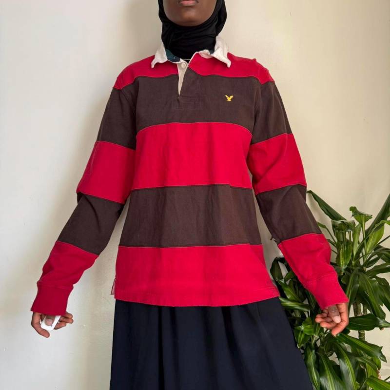 Vintage Oversized Pullover Mit Hellgrauer Raute Und Halber Knopfleiste Gr. L/G von ModestPick