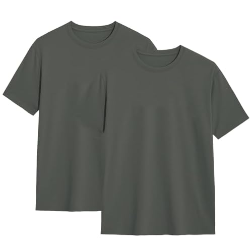 2er Pack Herren T-Shirt Einfarbig Rundhals Normale Passform 100% Bio Baumwolle Kurzarm Basic Holzkohle XXL 2er Pack Herren T-Shirt Einfarbig Rundhals Normale Passform 100% Bio Baumwolle Kurzarm Basic Holzkohle XXL von Modesta