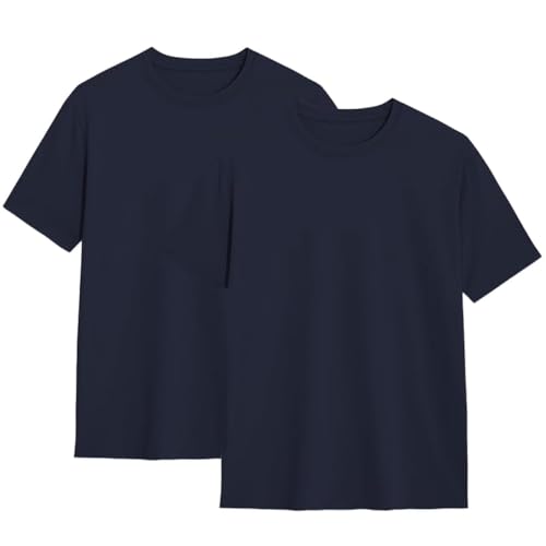 2er Pack Herren T-Shirt Einfarbig Rundhals Normale Passform 100% Bio Baumwolle Kurzarm Basic Navy XXL 2er Pack Herren T-Shirt Einfarbig Rundhals Normale Passform 100% Bio Baumwolle Kurzarm Basic Navy XXL von Modesta