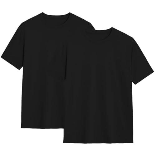 2er Pack Herren T-Shirt Einfarbig Rundhals Normale Passform 100% Bio Baumwolle Kurzarm Basic Schwarz XXL 2er Pack Herren T-Shirt Einfarbig Rundhals Normale Passform 100% Bio Baumwolle Kurzarm Basic Schwarz XXL von Modesta