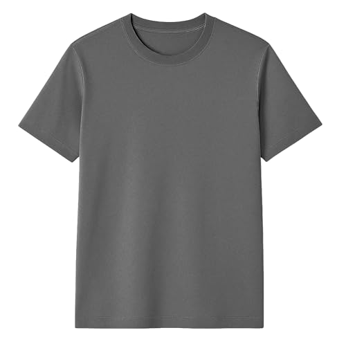 Herren T-Shirt – 100% US-Baumwolle, Rundhals, Klassischer Schnitt, Modern Fit, Basic für Alltag - Holzkohle 3XL von Modesta
