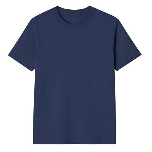 Herren T-Shirt – 100% US-Baumwolle, Rundhals, Klassischer Schnitt, Modern Fit, Basic für Alltag - Navy XL von Modesta