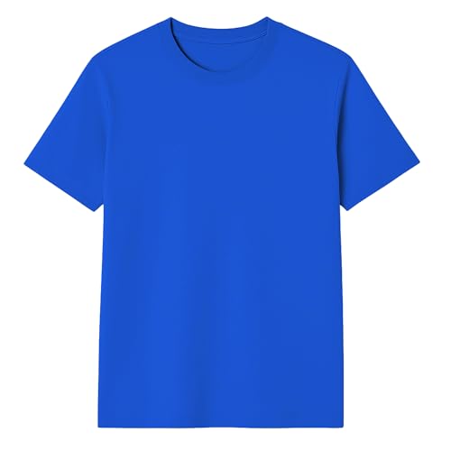 Herren T-Shirt – 100% US-Baumwolle, Rundhals, Klassischer Schnitt, Modern Fit, Basic für Alltag - Royalblau L von Modesta