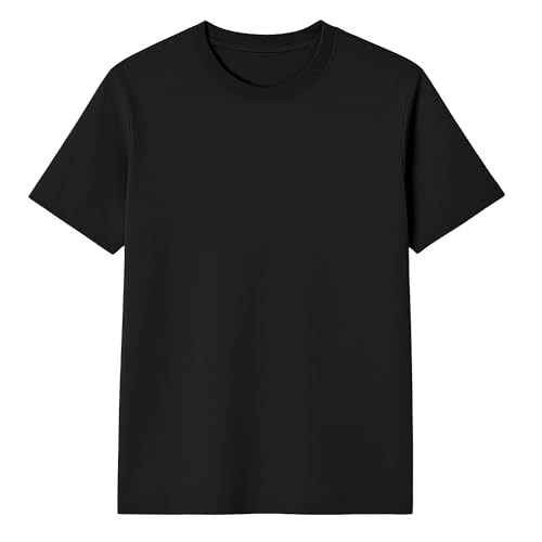 Herren T-Shirt – 100% US-Baumwolle, Rundhals, Klassischer Schnitt, Modern Fit, Basic für Alltag - Schwarz 2XL von Modesta