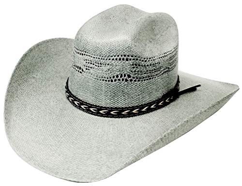 Modestone Traditional Bangora Rodeo Straw Cowboy-Hut Grey Modestone Traditional Bangora Rodeo Straw Cowboy-Hut Grey von Modestone
