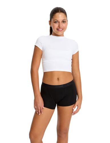 Modibodi - Hipster Boxershorts Periodenunterwäsche mittelstarke bis Starke Blutung - Auslaufsichere Menstruationsunterwäsche 30ml - Schwarz Y12-14 von Modibodi