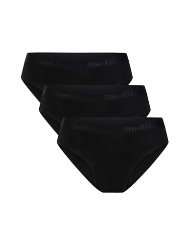 Modibodi Periodenunterschwäsche 3er Pack - Mädchen Mäßig Saugfähigkeit 30 ML Menstruationsunterwäsche für Teenager - Schwarz Y14-16 von Modibodi