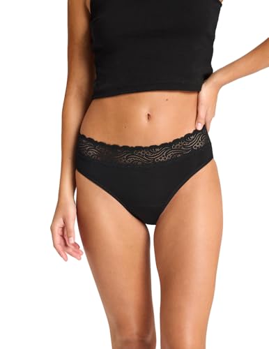 Modibodi Periodenunterwäsche - High Waist Bikini - Auslaufsicher für die extrastarken Tage und nachts 50ml Schwarz 16/XL von Modibodi