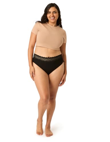 Modibodi Periodenunterwäsche und Inkontinenzschutz für Frauen - Spitzenslip hohe Taille Saugfähige und waschbare Damenunterhosen - Menstruationsslip - Sehr Starke Blutung - Beige - 22/4XL von Modibodi