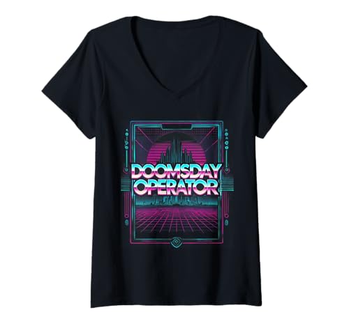Damen Weltuntergangsoperator T-Shirt mit V-Ausschnitt Damen Weltuntergangsoperator T-Shirt mit V-Ausschnitt von Modnar Fun