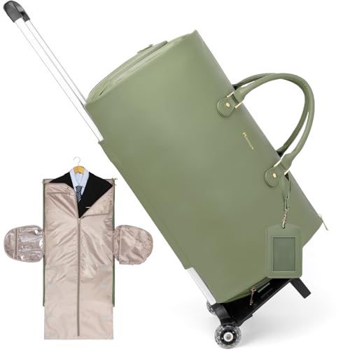 Modoker Umwandelbarer Leder-Kleidersack für Damen, Rollendes Grün, Rollendes Grün von Modoker