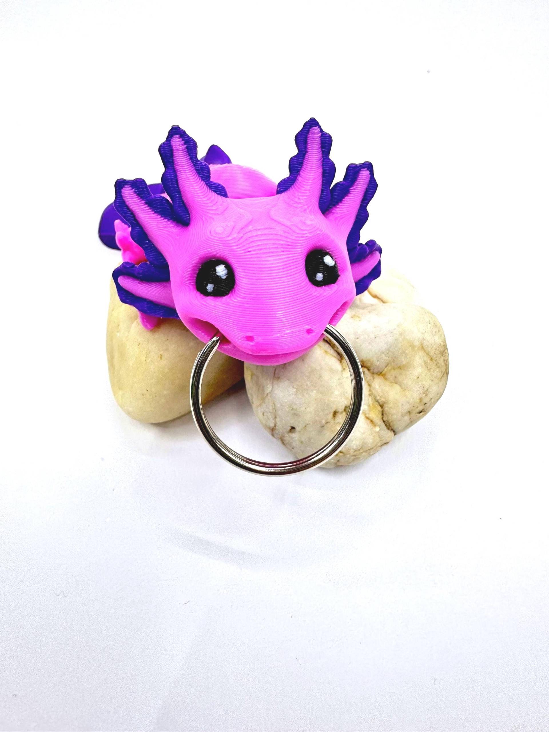 3D Printed Movable Axolotl Keychain & Desk Toy - Fidget Animal in Pink Cute Fun Gift For Kids Adults 3D Printed Movable Axolotl Keychain & Desk Toy - Fidget Animal in Pink Cute Fun Gift For Kids Adults von ModulVolt3D