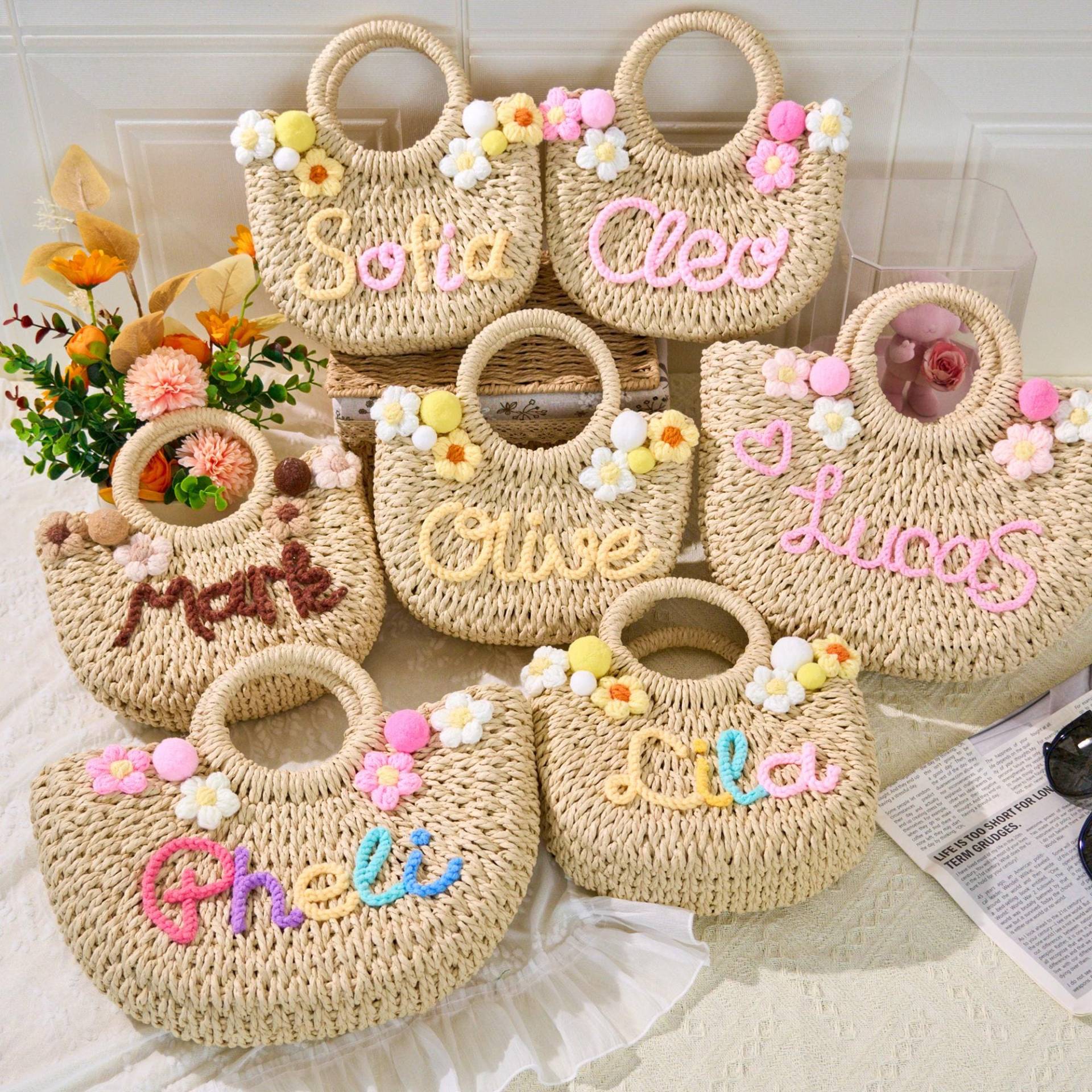 Personalisierte Kinderhandtasche, Blumenmädchen Geschenke, Kinder Strandtasche, Personalisiertes Geschenk, Kleine Geschenke Für Kinder von ModulusCreationCo