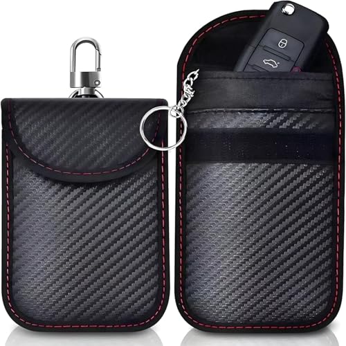 2 Stück Keyless Go Schutz Autoschlüssel - RFID Blocker Autoschlüssel, Rot Autoschlüssel Schutz Keyless Go Schutzhülle RFID Blocker Schlüsseletui, Autoschlüssel hülle -Signalblockierung (14 x 9) von Modurio