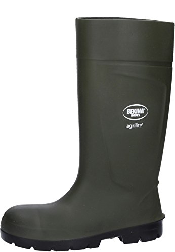 Bekina Agrilite Steplite Easygrip S5 Leichte Sicherheitsstiefel wasserdicht für Herren und Damen, Stahlkappe und Stahlsohle, Arbeitsstiefel für die Landwirtschaft mit rutschfeste Sohle, grün, EU 40 von Bekina