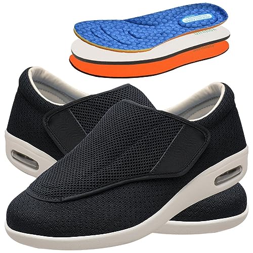 Diabetiker Schuhe Herren Geschwollene Füße Diabetes Walking Schuhe Bogen Unterstützung Orthopädische Turnschuhe Medizinische Schuhe Rehaschuhe (Color : Black, Size : 35 EU) von Möge