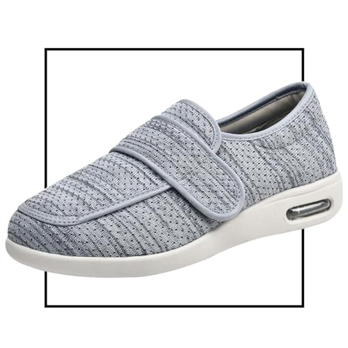 Diabetikerschuhe Extra Weit Herren, Herrenschuhe Hoher Spann, Diabetiker Schuhe Herren Geschwollene Füße Diabetes Walking Schuhe Bogen Unterstützung Orthopädische Turnschuhe(LightGrey,47 EU) von Möge