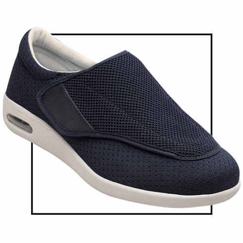 Herren Diabetiker Ödem Schuhe Schuhe für Geschwollene Füße Senioren Schuhe Therapieschuhe Gesundheitsschuhe Mesh Atmungsaktiv Walking Sneakers(Color:Blue,Size:38 EU) von Möge