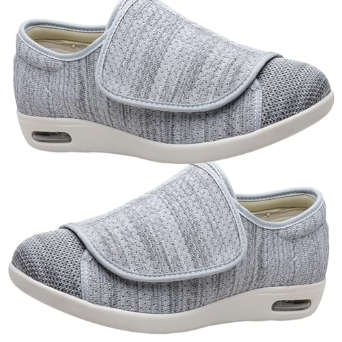 Herren Schuhe mit Klettverschluss Leicht Bequem Mesh Walkingschuhe Turnschuhe Fashion Casual Freizeitschuhe Sportschuhe Laufschuhe Für Running(LightGrey,44.5 EU) von Möge