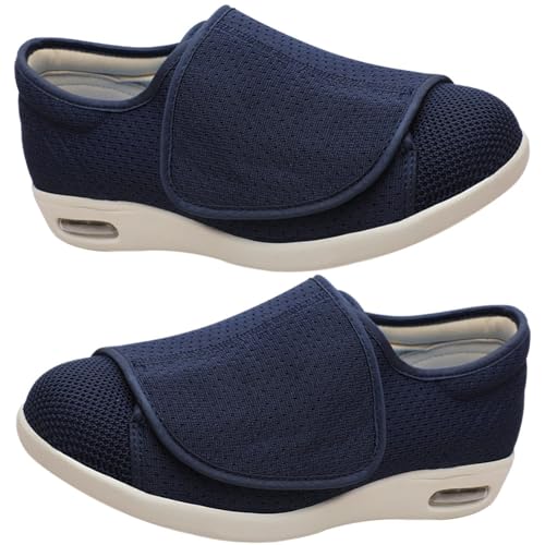 Herren Schuhe mit Klettverschluss Leicht Bequem Mesh Walkingschuhe Turnschuhe Fashion Casual Freizeitschuhe Sportschuhe Laufschuhe Für Running(Blue,44.5 EU) von Möge