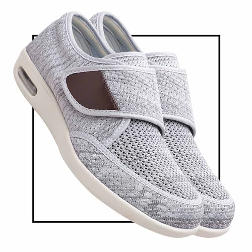 Herren Slip On Schuhe Turnschuhe rutschfest Sportschuhe Mesh Walkingschuhe Straßenlaufschuhe atmungsaktiv Jogging Sportsschuhe(Light Gray,39 EU) von Möge