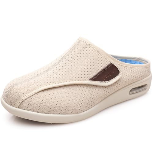 Möge Diabetiker Schuhe Damen Extra Weit Sportschuhe herren mit klettverschluss Herren Slipper Starkreduzierte Diabetikerschuhe Klettverschluss Angebote Privat(Beige,39 EU) von Möge