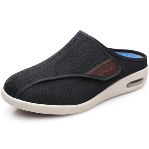 Möge Diabetiker Schuhe Damen Extra Weit Sportschuhe herren mit klettverschluss Herren Slipper Starkreduzierte Diabetikerschuhe Klettverschluss Angebote Privat(Black,39 EU) von Möge
