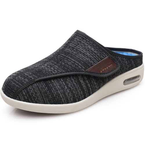 Möge Diabetiker Schuhe Damen Extra Weit Sportschuhe herren mit klettverschluss Herren Slipper Starkreduzierte Diabetikerschuhe Klettverschluss Angebote Privat(BlackGrey,35 EU) von Möge