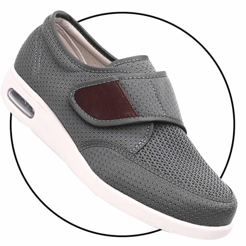 Möge Extra Breit Leicht Schuhe Breit Herren Trekkingschuhe Wasserdicht Outdoor Schuhe Atmungsaktiv Wanderhalbschuhe rutschfeste Slip-on Wanderschuhe für Herren Sneaker(Gray,43 EU) von Möge