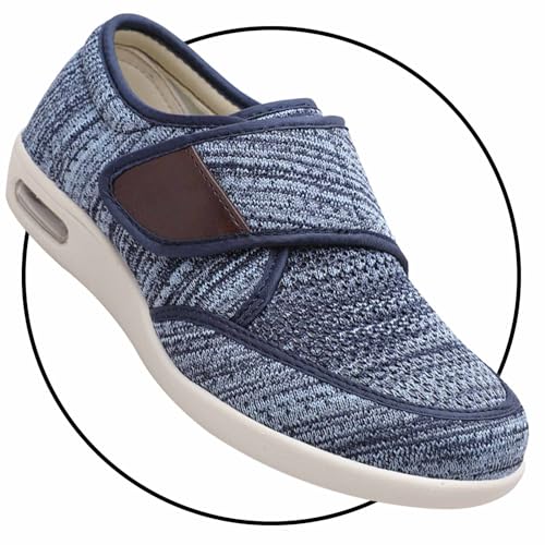 Möge Extra Breit Leicht Schuhe Breit Herren Trekkingschuhe Wasserdicht Outdoor Schuhe Atmungsaktiv Wanderhalbschuhe rutschfeste Slip-on Wanderschuhe für Herren Sneaker(Light Blue,43 EU) von Möge