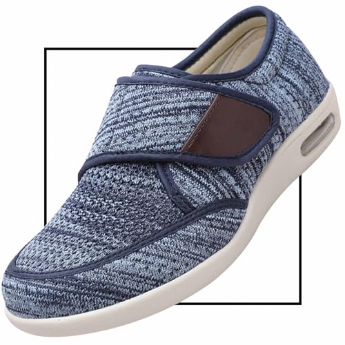 Möge Freizeitschuhe Herren Breite Mokassins Slipper Herren Slip On Fahren Schuhe Leicht Weich Loafers Handgefertigt Flache Business Schuhe Breite Füße Schuhe Herren(Light Blue,46 EU) von Möge